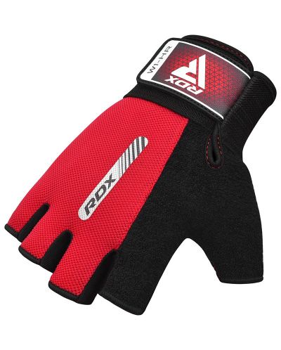 Фитнес ръкавици RDX - W1 Half,  червени/черни - 3