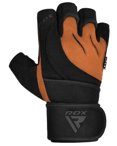 Фитнес ръкавици RDX - Micro Plus,  кафяви/черни - 2