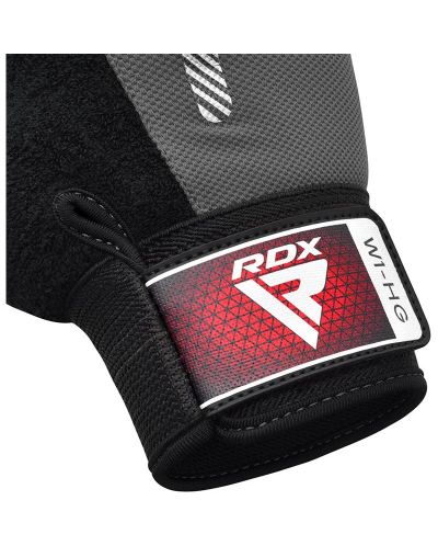 Фитнес ръкавици RDX - W1 Half,  сиви/черни - 5