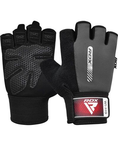Фитнес ръкавици RDX - W1 Half,  сиви/черни - 1