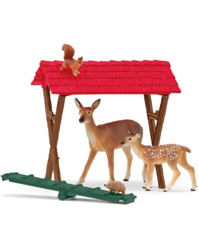 Игрален комплект Schleich Farm World - Хранилка за горски животни - 2