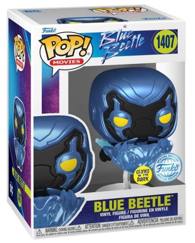Фигура Funko POP! DC Comics: Blue Beetle - Blue Beetle (Glows in the Dark) (Special Edition) #1407 - 2