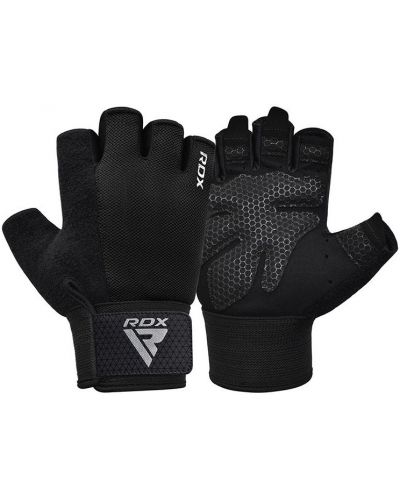 Фитнес ръкавици RDX - W1 Half+,  черни - 2