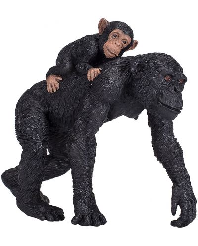 Фигурка Mojo Wildlife - Шимпанзе с бебе - 1