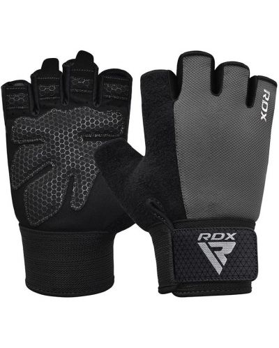 Фитнес ръкавици RDX - W1 Half+,  сиви/черни - 1