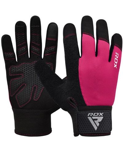Фитнес ръкавици RDX - W1 Full Finger+,  розови/черни - 1