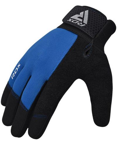 Фитнес ръкавици RDX - W1 Full Finger+,  сини/черни - 5