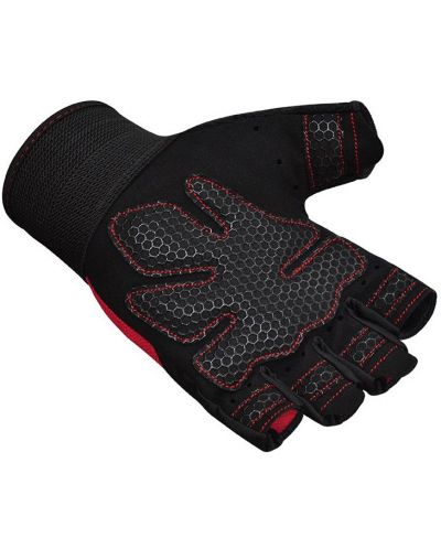 Фитнес ръкавици RDX - W1 Half+,  червени/черни - 7