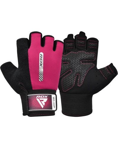 Фитнес ръкавици RDX - W1 Half,  розови/черни - 2