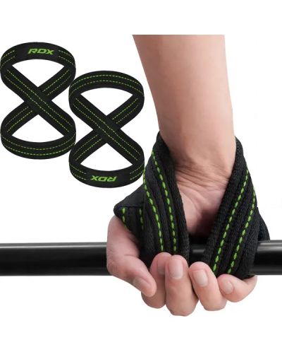 Фитнес ленти за ръце RDX - Gym Lifting , черни/зелени - 3