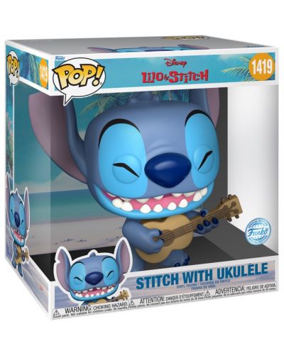 Фигура Funko POP! Disney: Lilo & Stitch - Stitch with Ukulele (Special Edition) #1419, 25 cm - 2