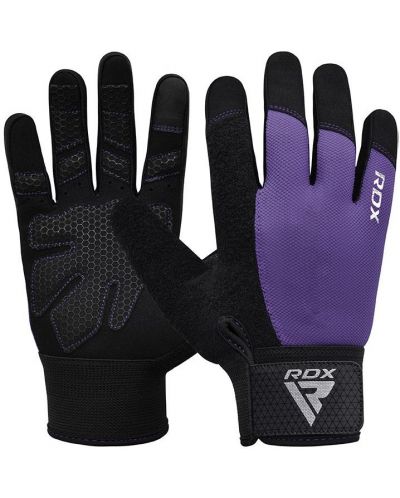 Фитнес ръкавици RDX - W1 Full Finger+,  лилави/черни - 1