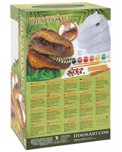 Фигурка за оцветяване DinosArt - Раптор, с боички - 3