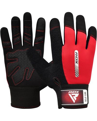 Фитнес ръкавици RDX - W1 Full Finger,  червени/черни - 1