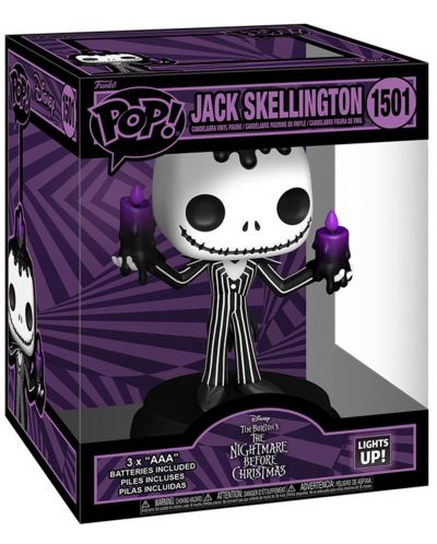 Фигура Funko POP! Disney: The Nightmare Before Christmas - Jack Skellington (Lights Up!) #1501, 15 cm - 2