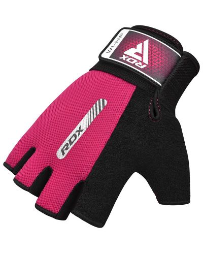 Фитнес ръкавици RDX - W1 Half,  розови/черни - 3