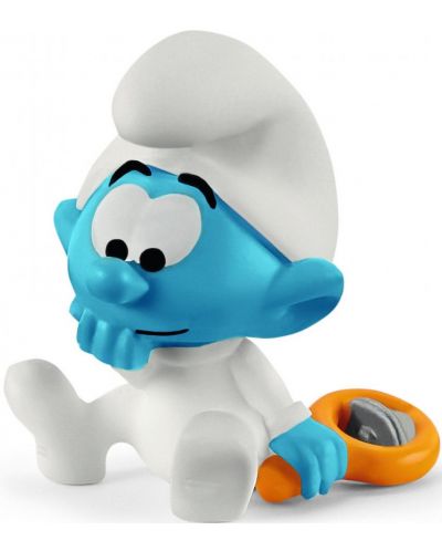 Фигурка Schleich The Smurfs - Бебе смърф с дрънкалка - 1