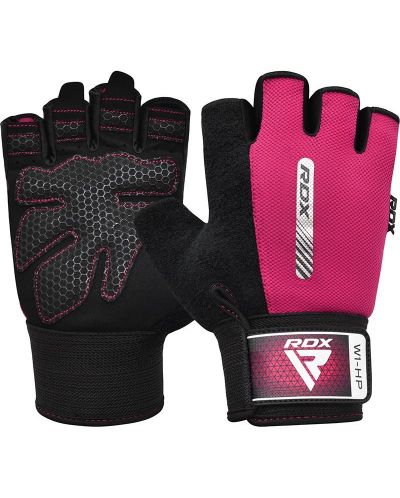Фитнес ръкавици RDX - W1 Half,  розови/черни - 1