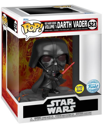 Фигура Funko POP! Deluxe: Star Wars - Darth Vader (Red Saber Series Vol. 1) (Glows in the Dark) (Special Edition) #523 - 2