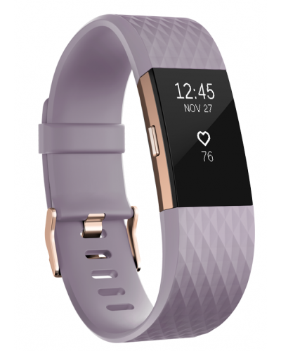 Смарт гривна Fitbit Charge 2 - L размер, розова - 1