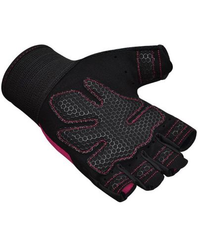 Фитнес ръкавици RDX - W1 Half+ , розови/черни - 6