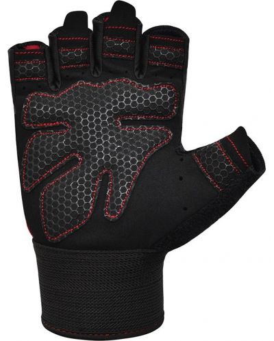 Фитнес ръкавици RDX - W1 Half,  червени/черни - 5