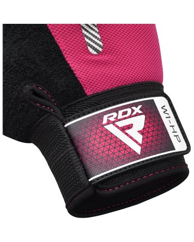 Фитнес ръкавици RDX - W1 Half,  розови/черни - 6