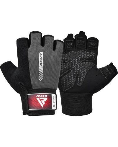 Фитнес ръкавици RDX - W1 Half,  сиви/черни - 2