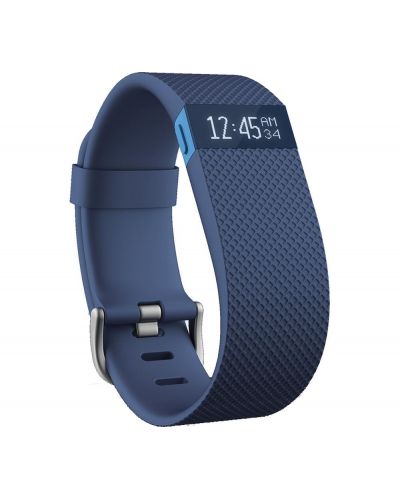 Смарт гривна Fitbit Charge HR - L размер, синя - 1