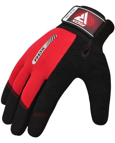 Фитнес ръкавици RDX - W1 Full Finger,  червени/черни - 5