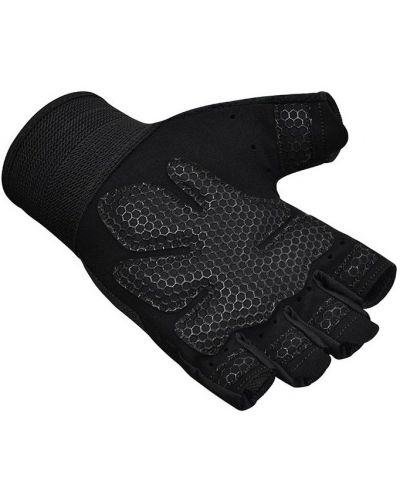 Фитнес ръкавици RDX - W1 Half+,  черни - 6