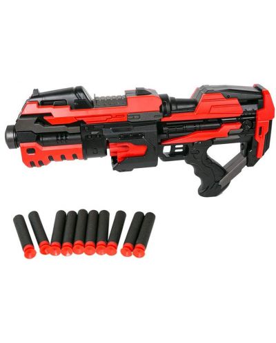 Детска играчка Ocie Red Guns - Автомат с 10 меки стрели - 1
