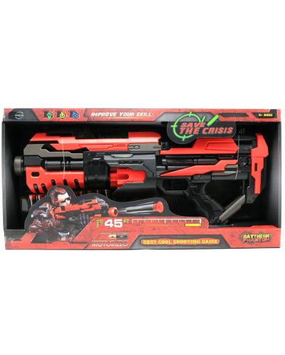 Детска играчка Ocie Red Guns - Автомат с 10 меки стрели - 3