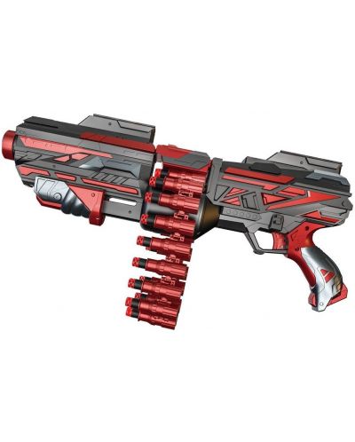 Детска играчка Ocie Red Guns - Автоматичен бластер, с 40 стрелии и патрондаш - 1