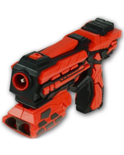 Детска играчка Ocie Red Guns - Мини пистолет с 6 меки стрели и държач - 1