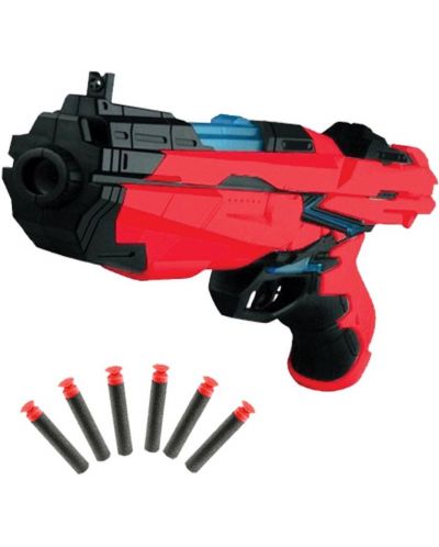 Детска играчка Ocie Red Guns - Бластер със светлинни ефекти, с 6 стрели - 2