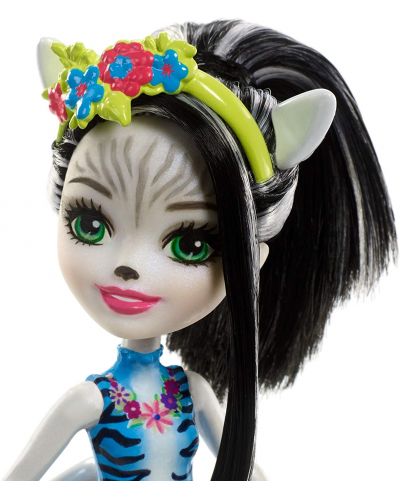 Кукличка с животниче Mattel Enchantimals - Zelena Zebra и Hoofette - 5