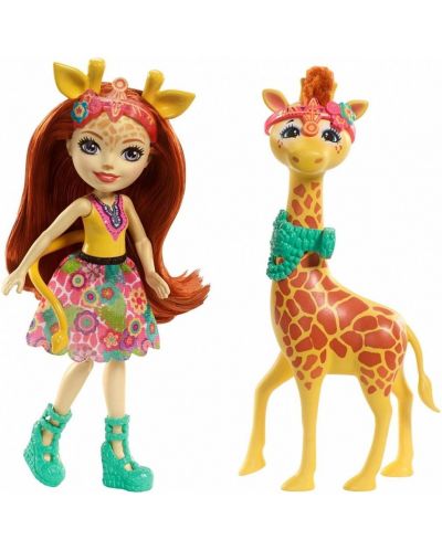 Кукличка с животниче Mattel Enchantimals - Gillian Giraffe и Pawl - 2