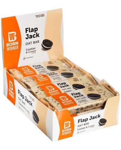 Flap Jack Oat Bar, бисквити с крем, 12 броя, Born Winner - 1