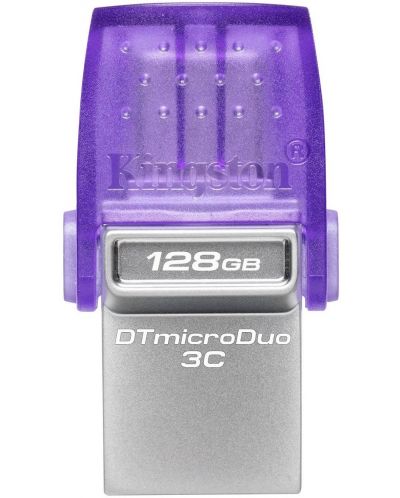 Флаш памет Kingston - DT microDuo 3C, 128GB, USB-A/C, лилава - 1
