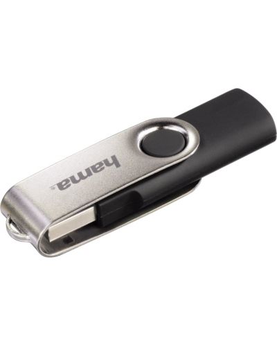 Флаш памет Hama - Rotate, 32GB, USB 2.0, сива/черна - 1