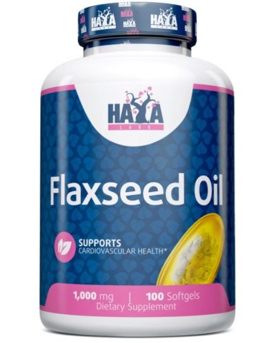 Flaxseed Oil, 1000 mg, 100 капсули, Haya Labs - 1