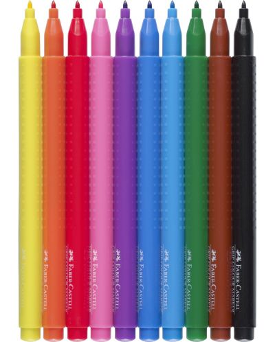 Флумастери Faber-Castell Grip - 10 цвята - 2