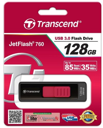 Флаш памет Transcend - Jetflash 760, 128GB, USB 3.0 - 4
