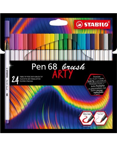 Флумастери Stabilo Arty - Pen 68 Brush, 24 цвята - 1