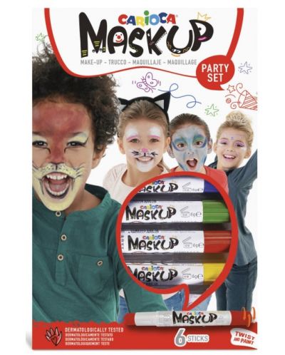 Флумастери за лице Carioca Mask up - 6 цвята - 1
