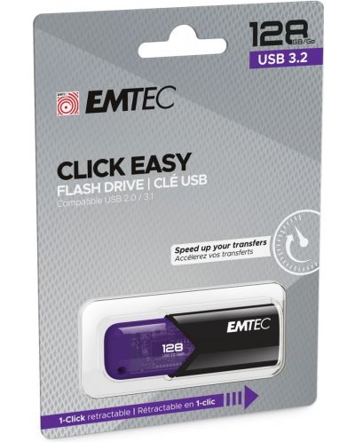 Флаш памет Emtec - B110 Click Easy, 128GB, USB 3.2 - 3
