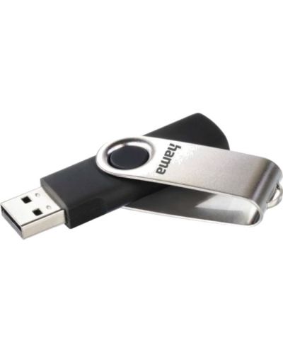 Флаш памет Hama - Rotate, 32GB, USB 2.0, сива/черна - 3
