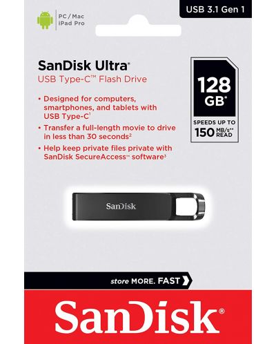 Флаш памет SanDisk - Ultra, 128GB, USB 3.1 - 4