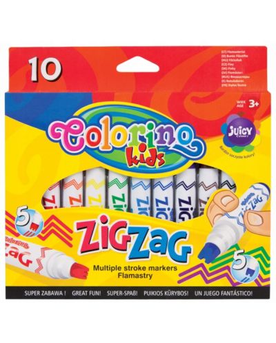 Флумастери Colorino - Zig Zag, 10 цвята - 1